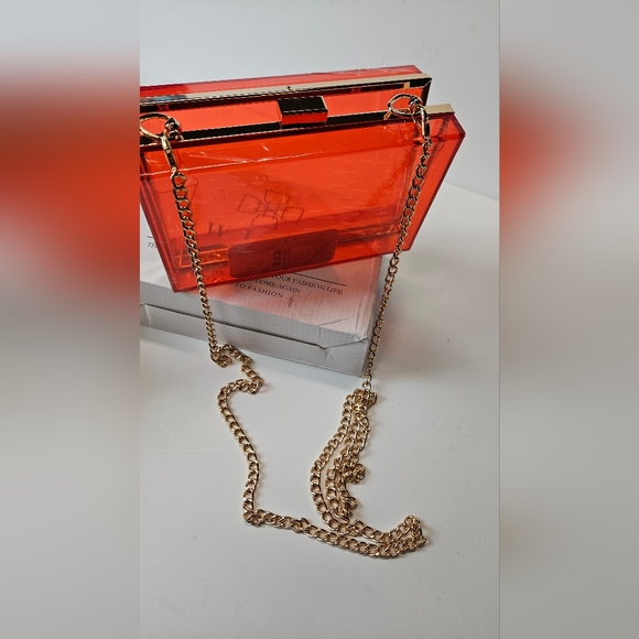 Red Acrylic Clear Clutch - Picture 2 of 12